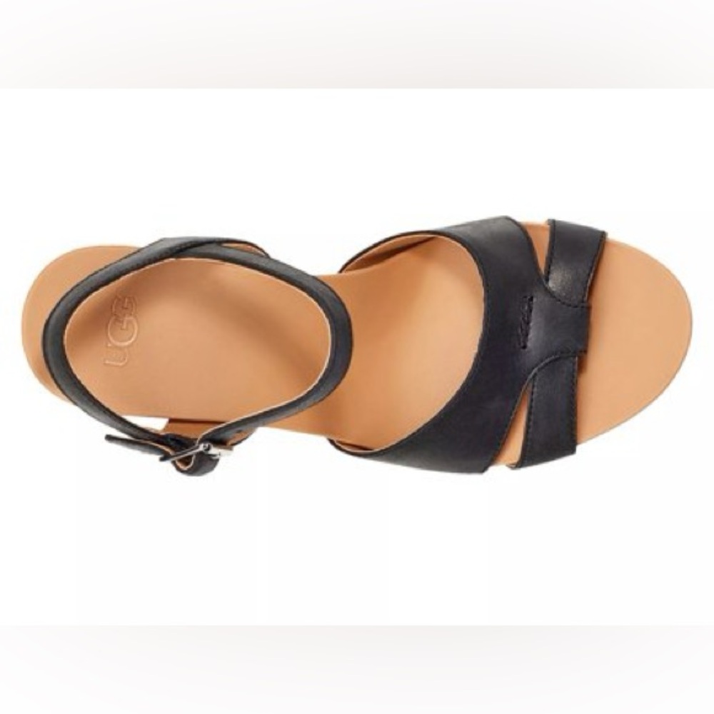 Women’s UGG Cloverdale Espadrille Wedge Sandal in Black size 7 NWT - Picture 3 of 13